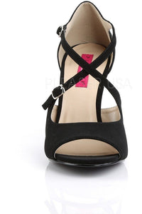Pleaser Pink Label DREAM-412 Sandal in Black Faux Leather