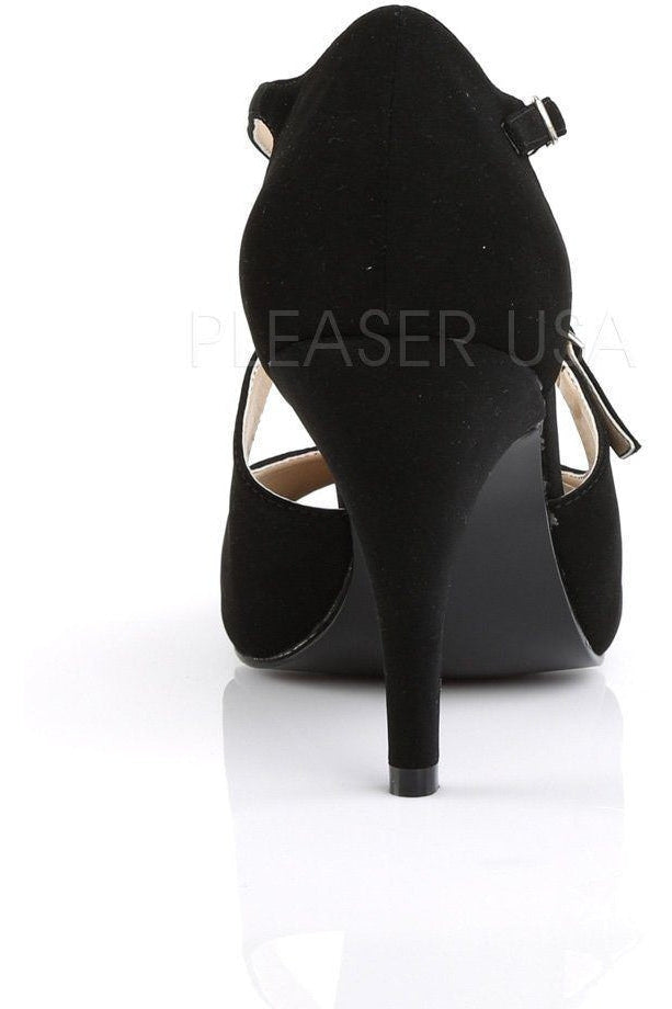 DREAM-412 Sandal | Black Faux Leather-Pleaser Pink Label-Sandals-SEXYSHOES.COM