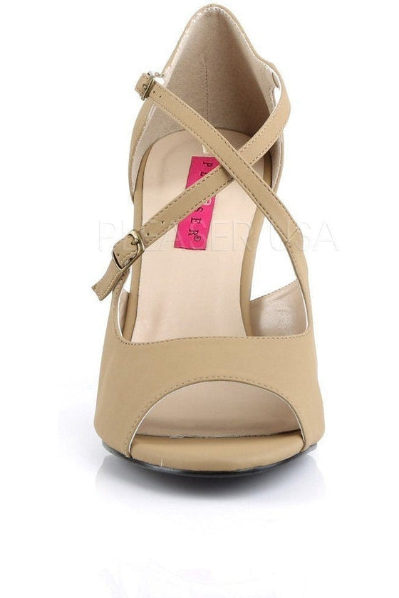 DREAM-412 Sandal | Taupe Faux Leather-Pleaser Pink Label-Sandals-SEXYSHOES.COM