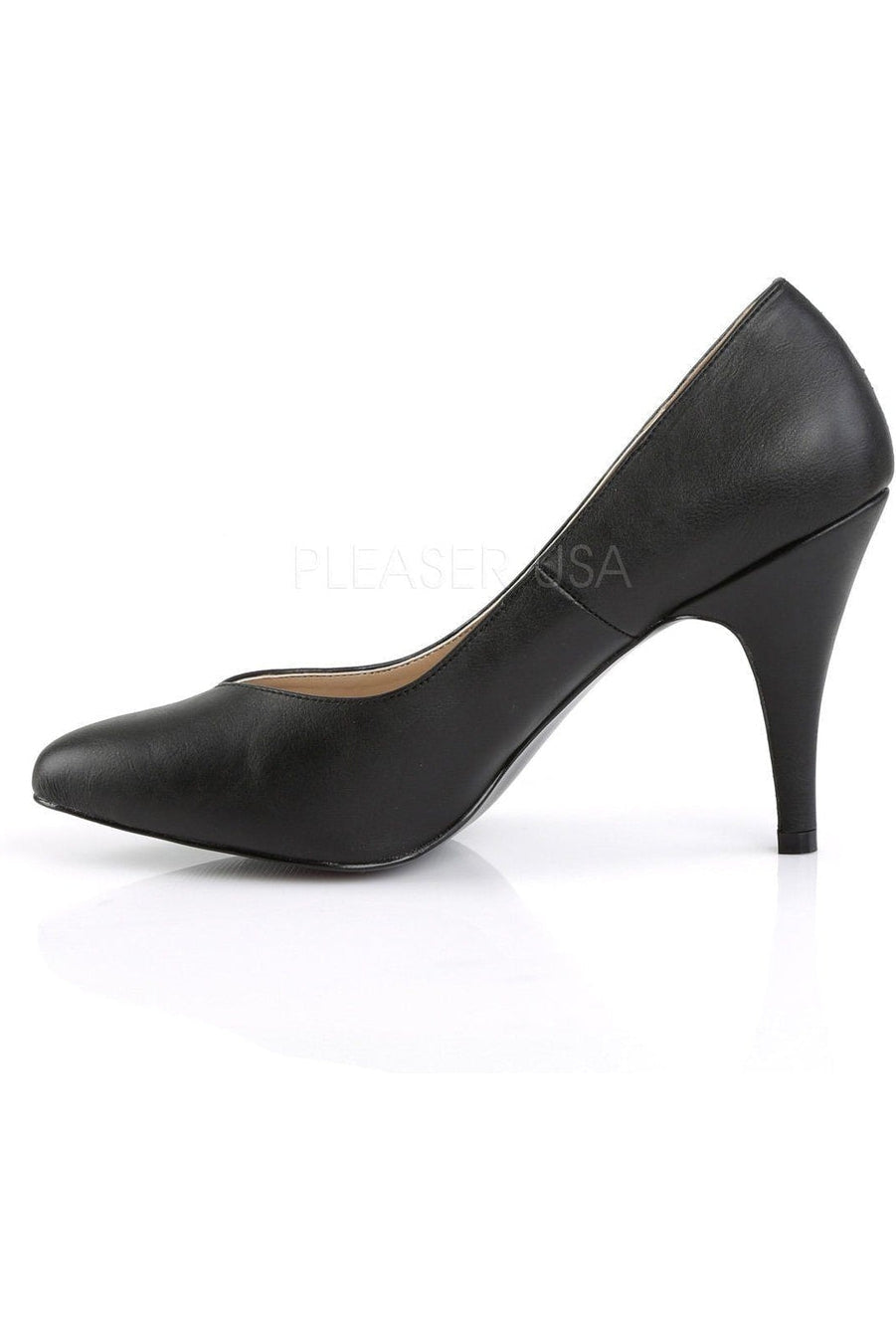 DREAM-420 Pump | Black Faux Leather-Pleaser Pink Label-Pumps-SEXYSHOES.COM