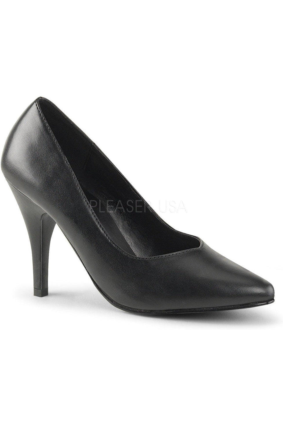Pleaser Pink Label DREAM-420 Pump in Black Faux Leather from SexyShoes.com
