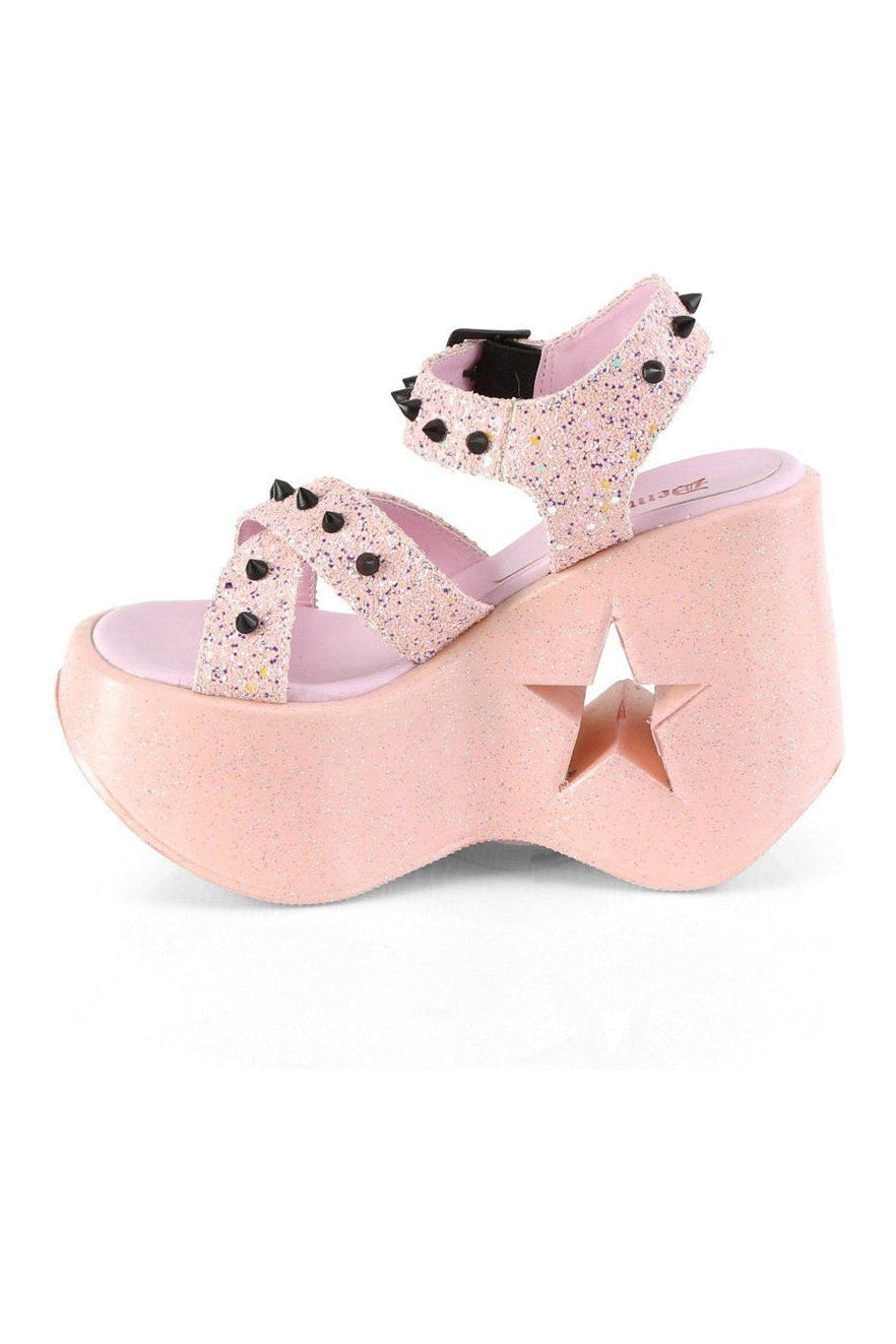 Demonia DYNAMITE-02 Ankle Boot in Pink Faux Leather