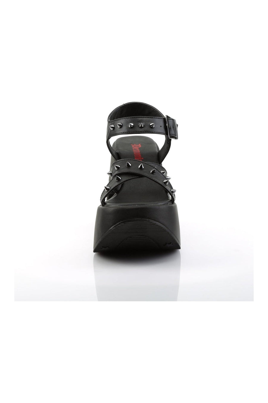 Demonia DYNAMITE-02  Wedge in Black Faux Leather