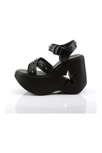 Demonia DYNAMITE-02  Wedge in Black Faux Leather