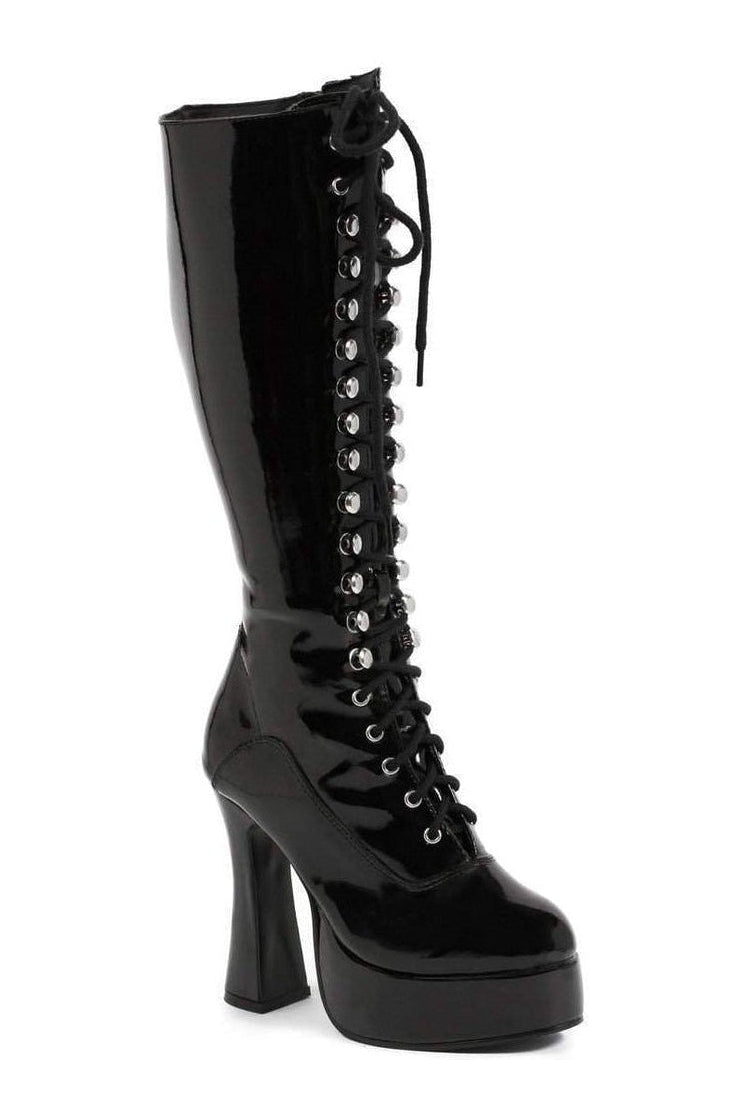 EASY Knee Boot | Black Patent-Ellie Shoes-SEXYSHOES.COM