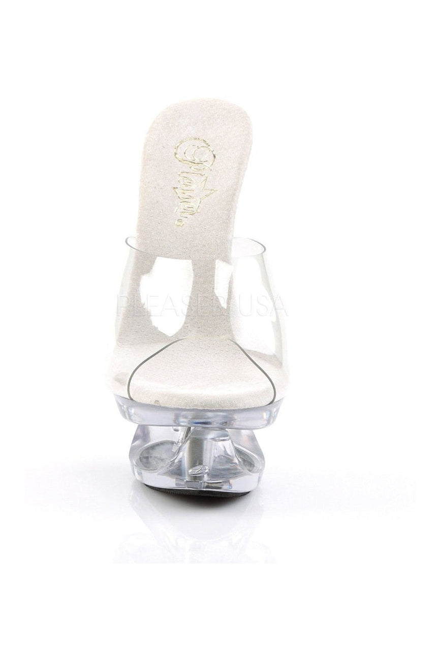 Pleaser ECLIPSE-601 Platform Slide in Clear Vinyl