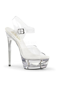 Pleaser ECLIPSE-608 Platform Sandal in Clear Vinyl from SexyShoes.com