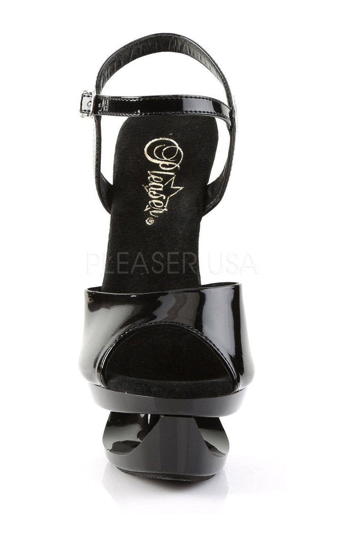 ECLIPSE-609 Platform Sandal | Black Patent-Pleaser-Sandals-SEXYSHOES.COM