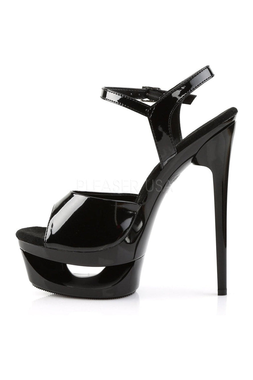 ECLIPSE-609 Platform Sandal | Black Patent-Pleaser-Sandals-SEXYSHOES.COM