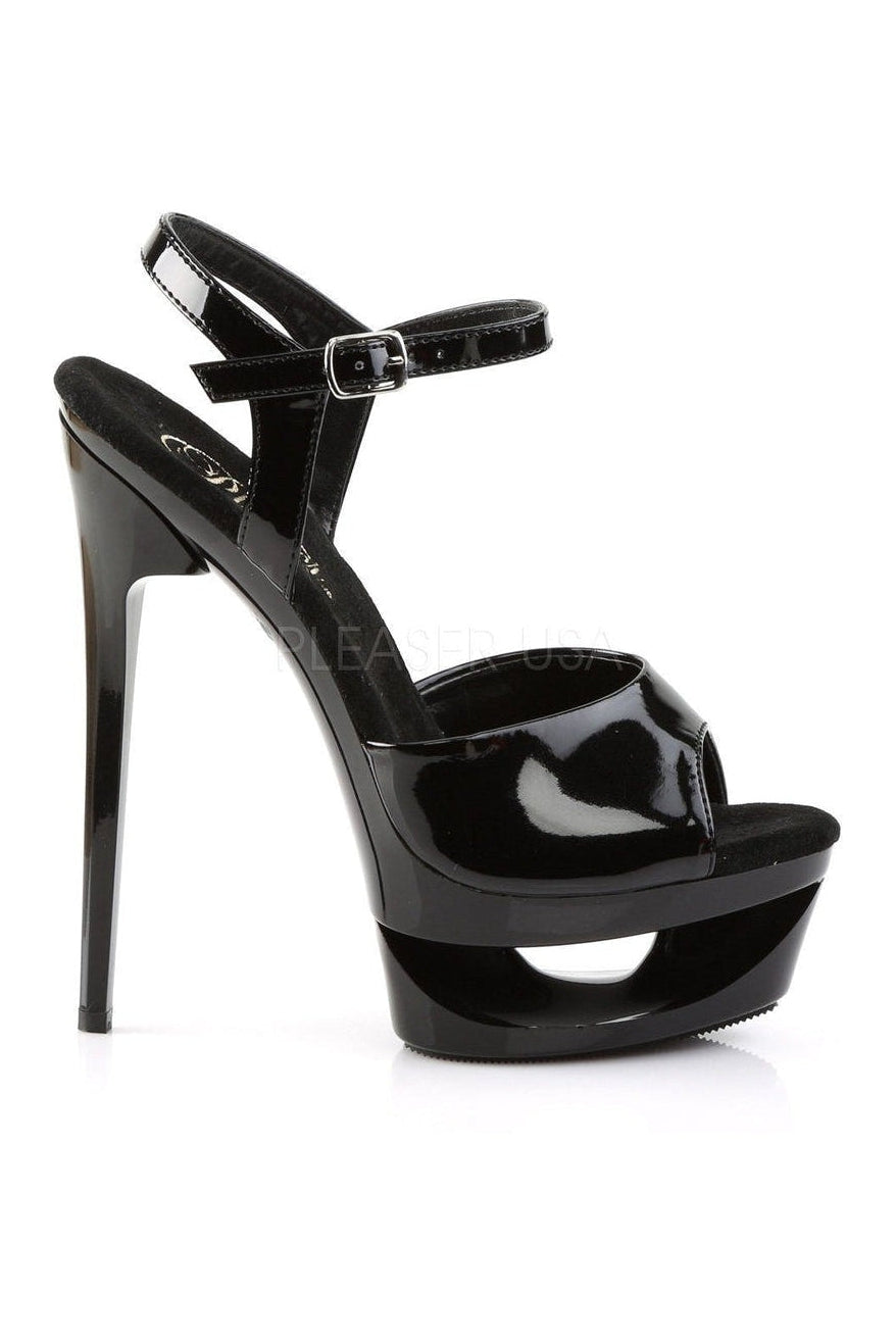 ECLIPSE-609 Platform Sandal | Black Patent-Pleaser-Sandals-SEXYSHOES.COM