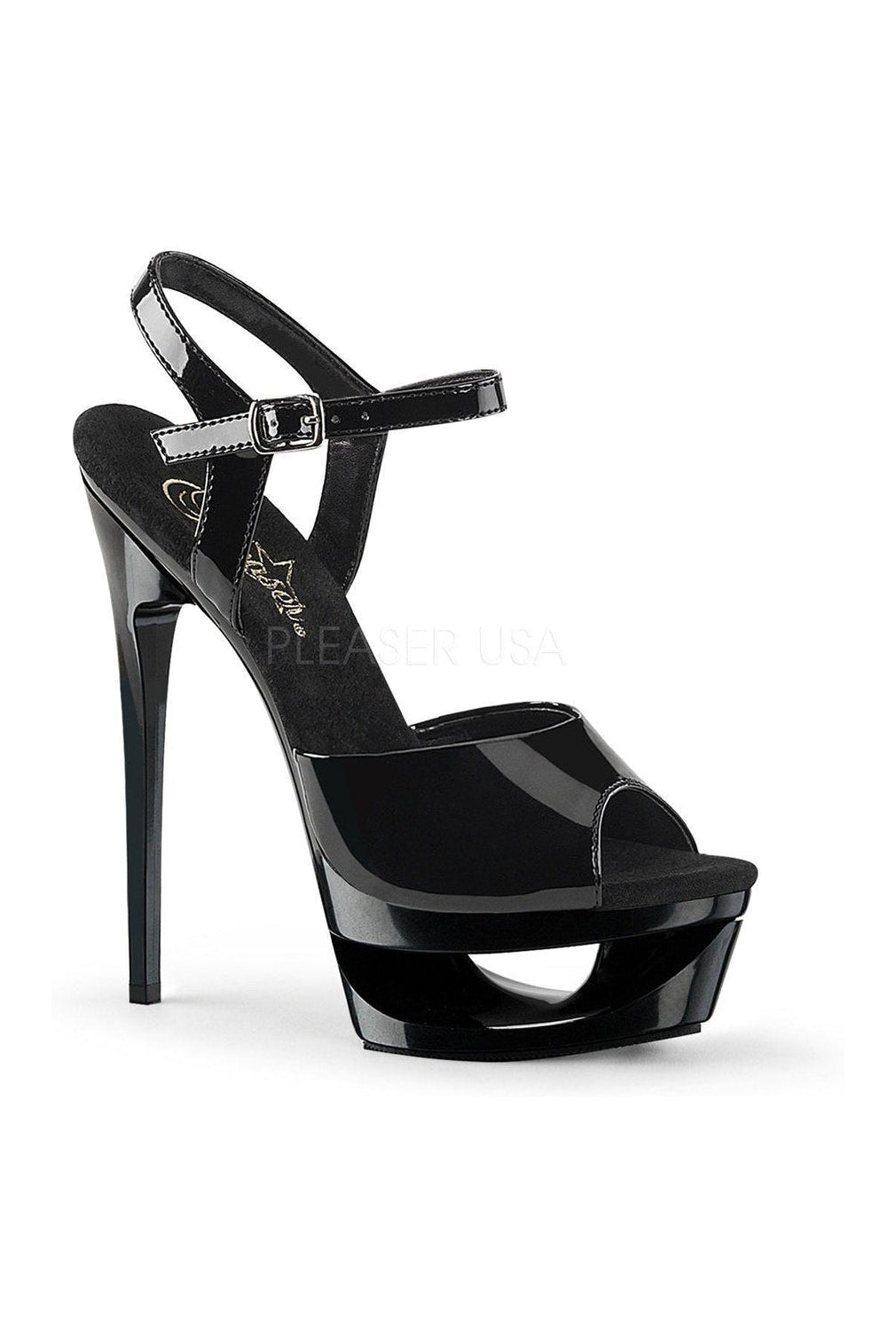 ECLIPSE-609 Platform Sandal | Black Patent-Pleaser-Black-Sandals-SEXYSHOES.COM