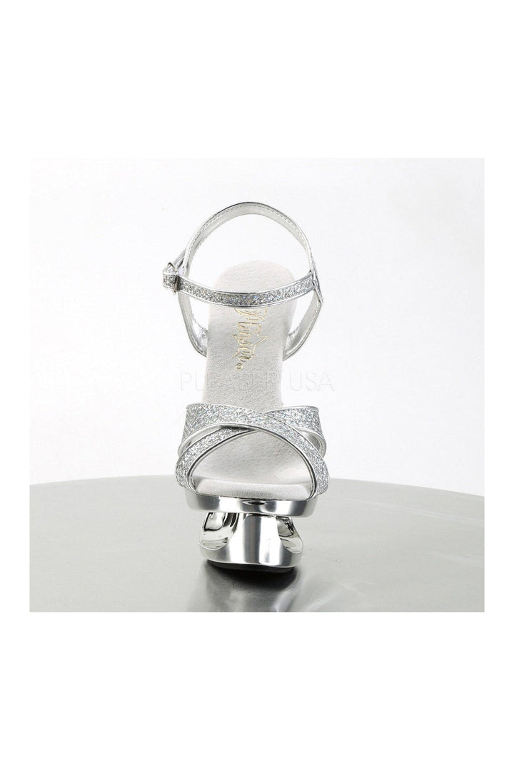 ECLIPSE-619G Platform Sandal  | Silver Glitter