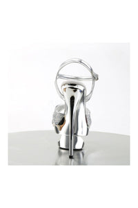 Pleaser ECLIPSE-619G Platform Sandal in Silver Glitter
