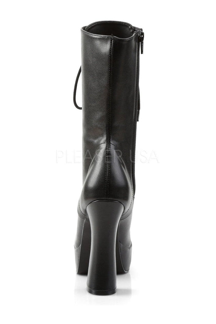 ELECTRA-1020 Platform Boot | Black Faux Leather-Pleaser-Ankle Boots-SEXYSHOES.COM