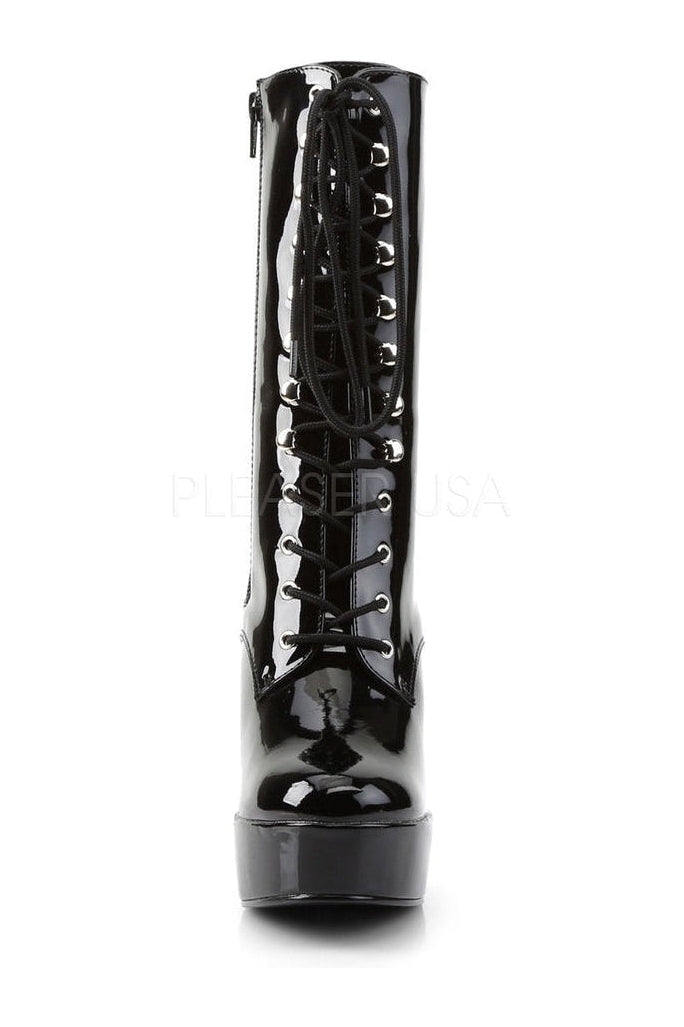 ELECTRA-1020 Platform Boot | Black Patent-Pleaser-Ankle Boots-SEXYSHOES.COM