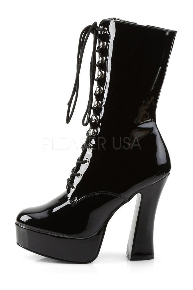 ELECTRA-1020 Platform Boot | Black Patent-Pleaser-Ankle Boots-SEXYSHOES.COM