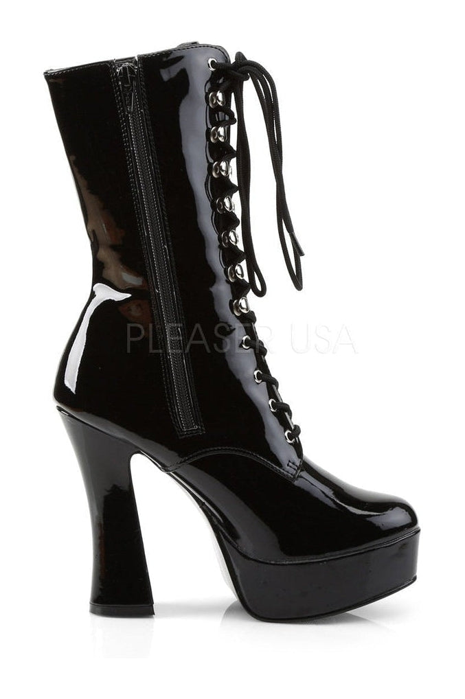ELECTRA-1020 Platform Boot | Black Patent-Pleaser-Ankle Boots-SEXYSHOES.COM