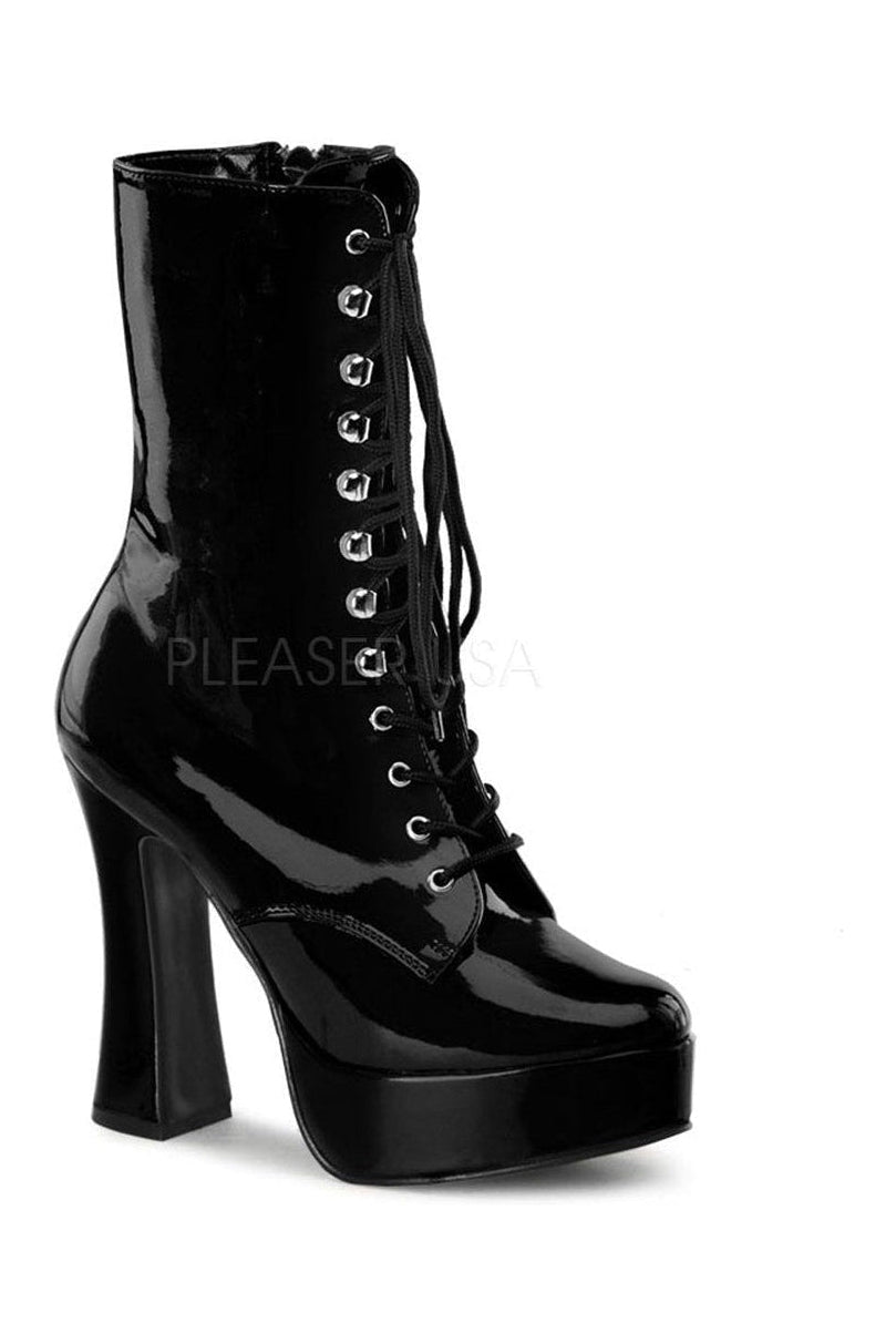 ELECTRA-1020 Platform Boot | Black Patent-Pleaser-Black-Ankle Boots-SEXYSHOES.COM