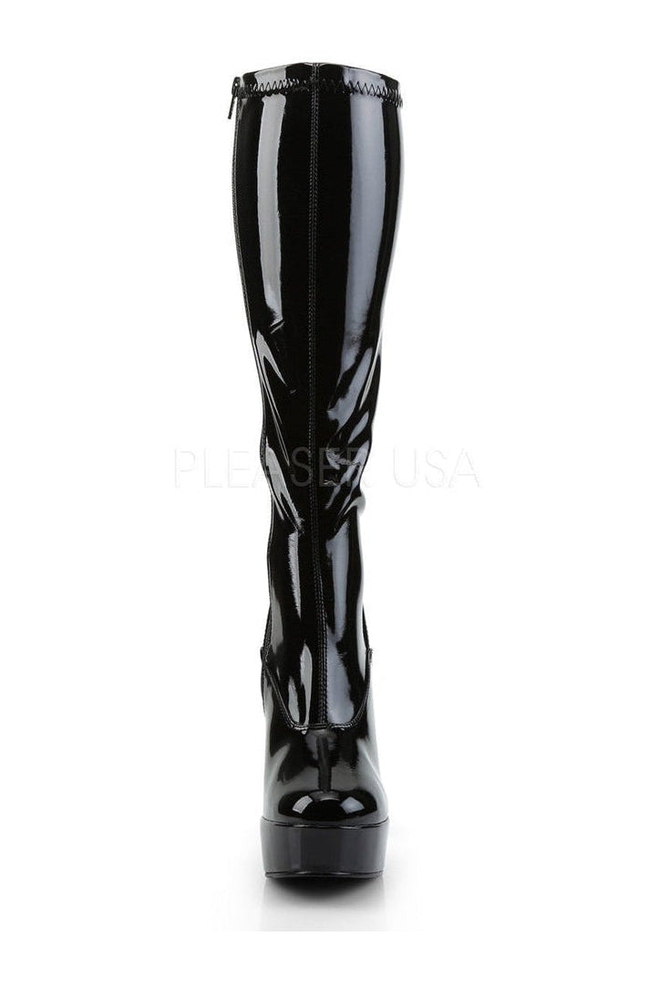 ELECTRA-2000Z Platform Boot | Black Patent-Pleaser-Knee Boots-SEXYSHOES.COM