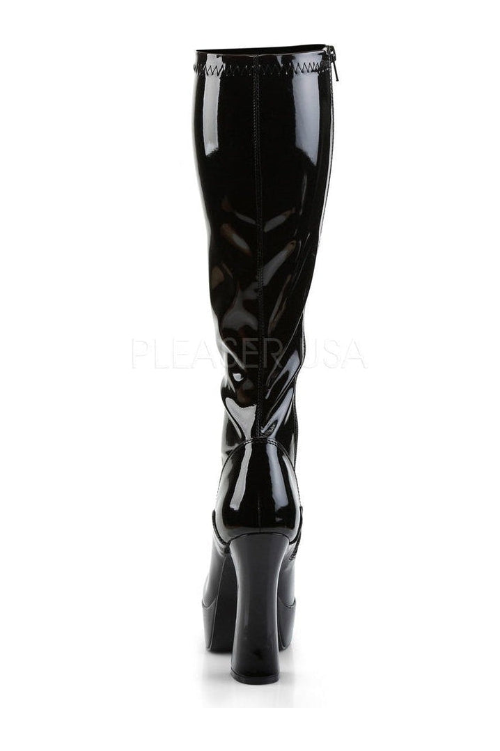 ELECTRA-2000Z Platform Boot | Black Patent-Pleaser-Knee Boots-SEXYSHOES.COM