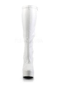 Pleaser ELECTRA-2000Z Platform Boot in White Faux Leather
