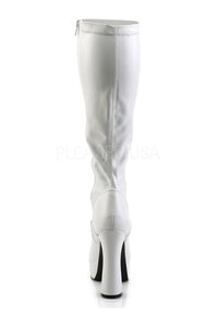 Pleaser ELECTRA-2000Z Platform Boot in White Faux Leather