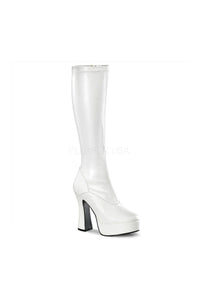 Pleaser ELECTRA-2000Z Platform Boot in White Faux Leather from SexyShoes.com