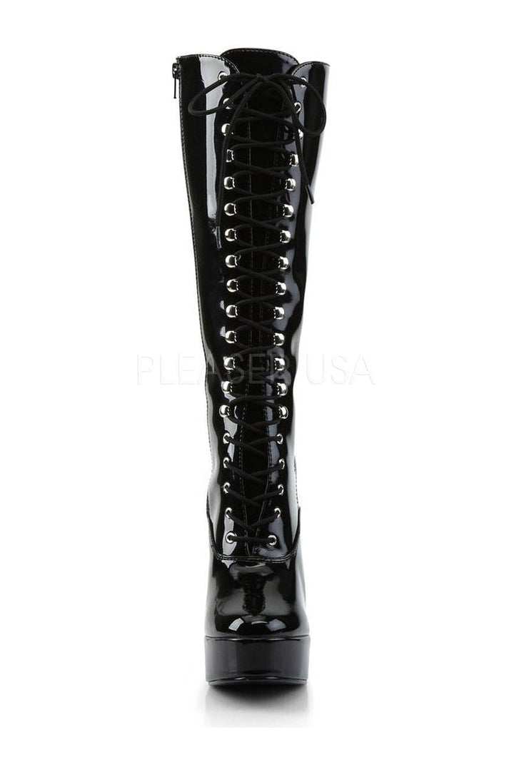 ELECTRA-2020 Platform Boot | Black Patent-Pleaser-Knee Boots-SEXYSHOES.COM