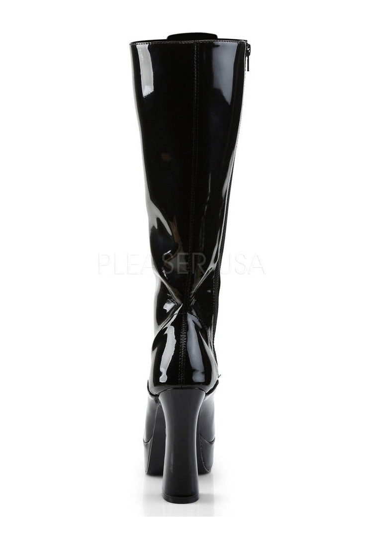 ELECTRA-2020 Platform Boot | Black Patent-Pleaser-Knee Boots-SEXYSHOES.COM