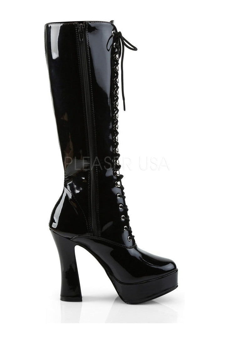 ELECTRA-2020 Platform Boot | Black Patent-Pleaser-Knee Boots-SEXYSHOES.COM