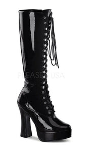 Pleaser ELECTRA-2020 Platform Boot in Black Patent from SexyShoes.com