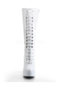 Pleaser ELECTRA-2020 Platform Boot in White Patent