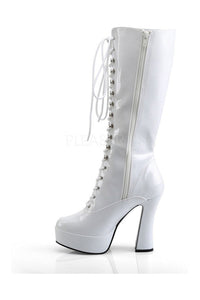 Pleaser ELECTRA-2020 Platform Boot in White Patent