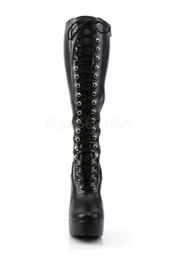 Pleaser ELECTRA-2023 Platform Boot in Black Faux Leather