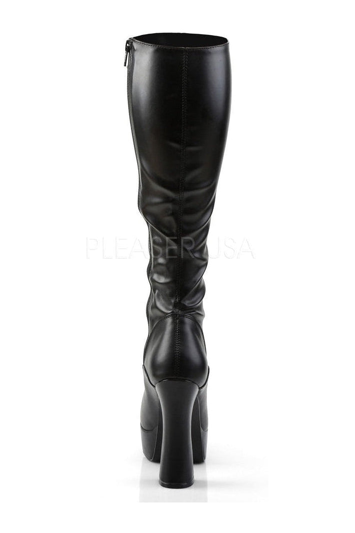 Pleaser ELECTRA-2023 Platform Boot in Black Faux Leather