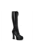 ELECTRA-2023 Platform Boot  | Black Faux Leather
