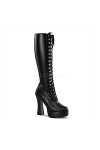 Pleaser ELECTRA-2023 Platform Boot in Black Faux Leather from SexyShoes.com