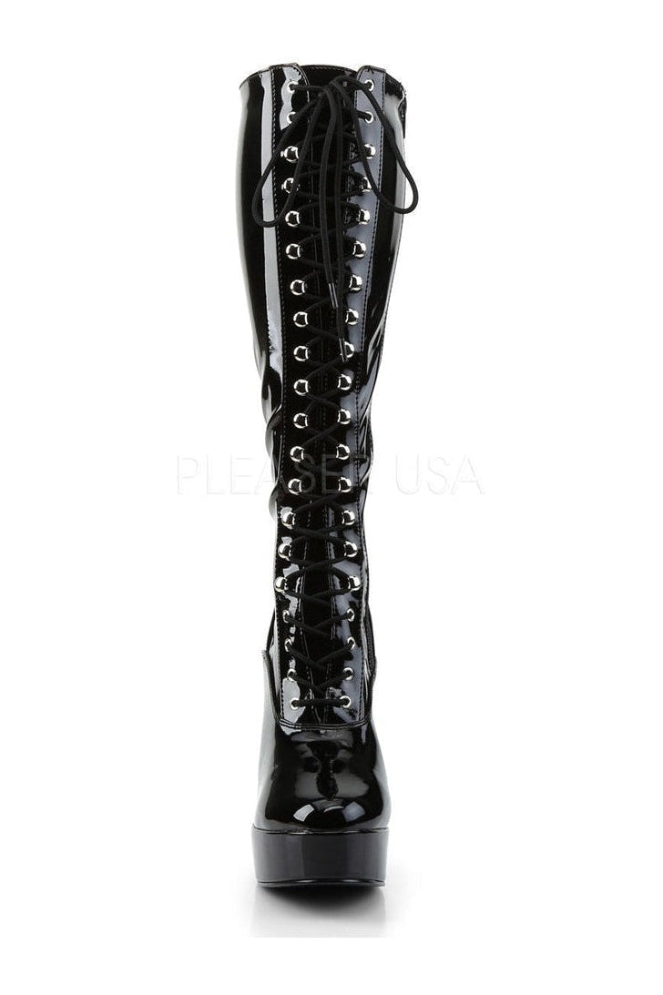 Pleaser ELECTRA-2023 Platform Boot in Black Patent