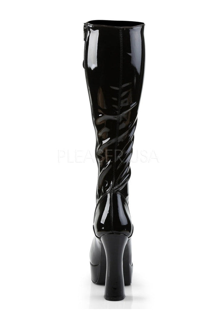 ELECTRA-2023 Platform Boot | Black Patent-Pleaser-Knee Boots-SEXYSHOES.COM