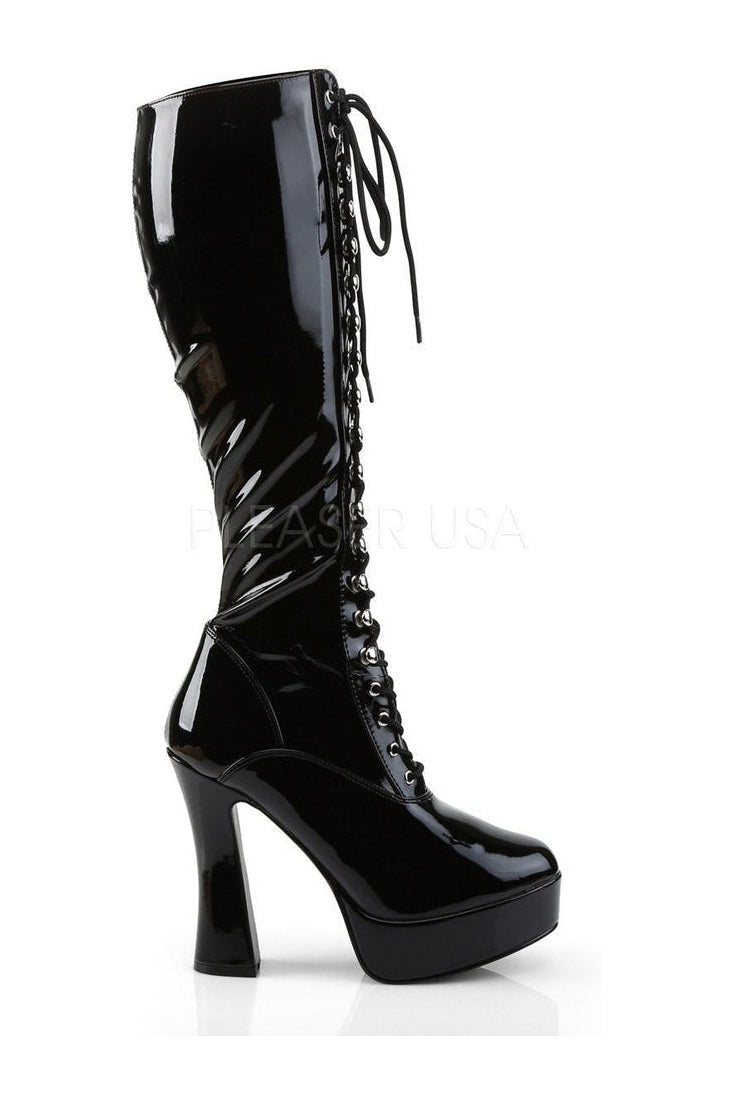 Pleaser ELECTRA-2023 Platform Boot in Black Patent