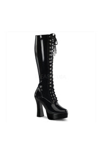 Pleaser ELECTRA-2023 Platform Boot in Black Patent from SexyShoes.com
