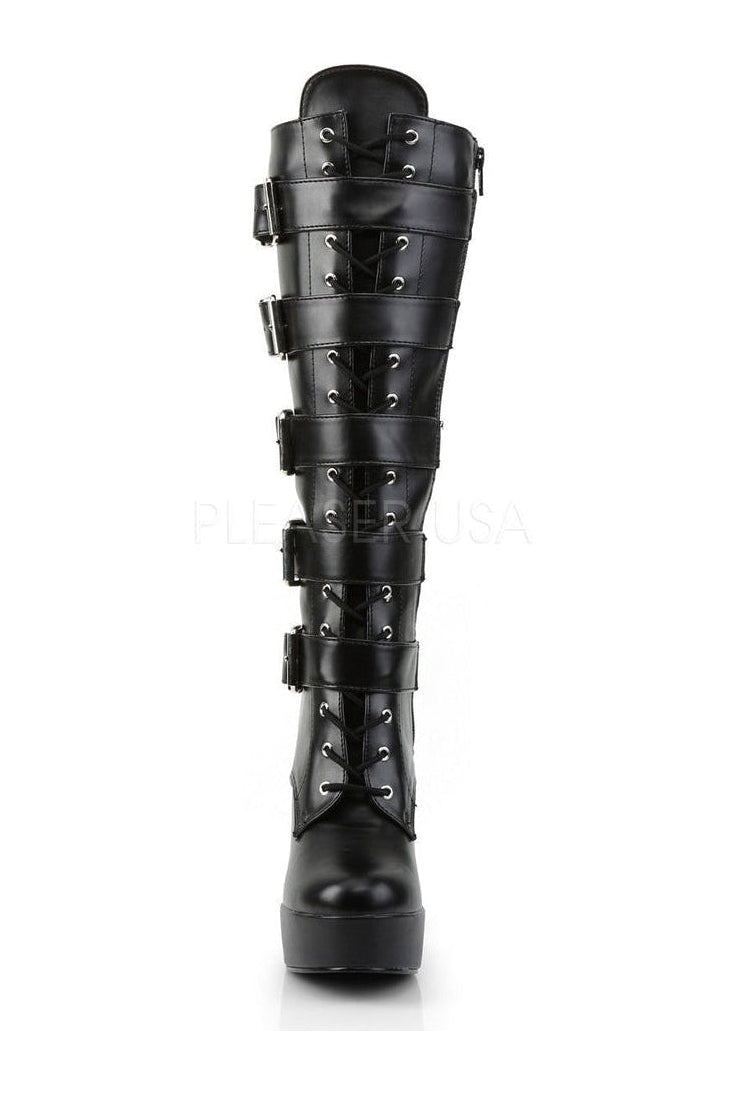 Pleaser ELECTRA-2042 Platform Boot in Black Faux Leather