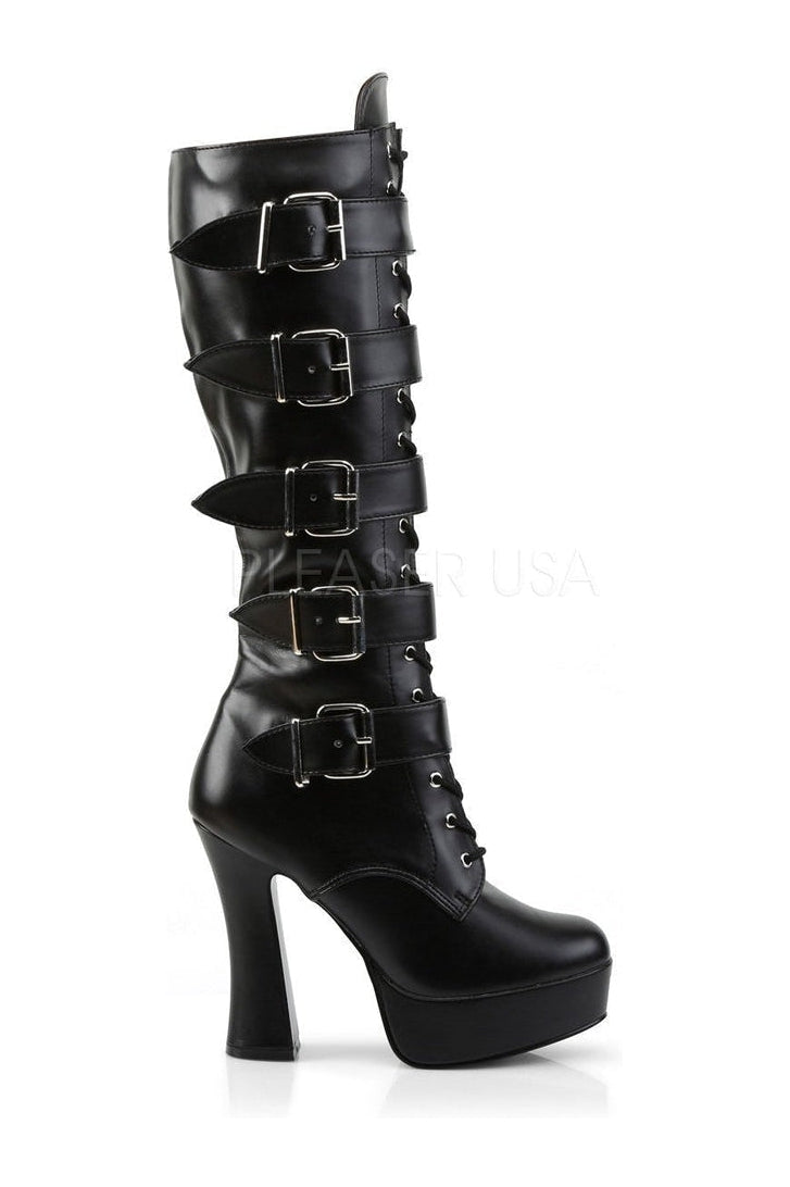 Pleaser ELECTRA-2042 Platform Boot in Black Faux Leather