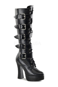 Pleaser ELECTRA-2042 Platform Boot in Black Faux Leather from SexyShoes.com