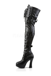 Pleaser ELECTRA-3028 Platform Boot in Black Faux Leather