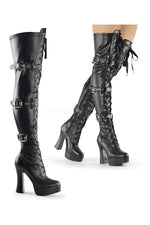 ELECTRA-3028 Platform Boot  | Black Faux Leather