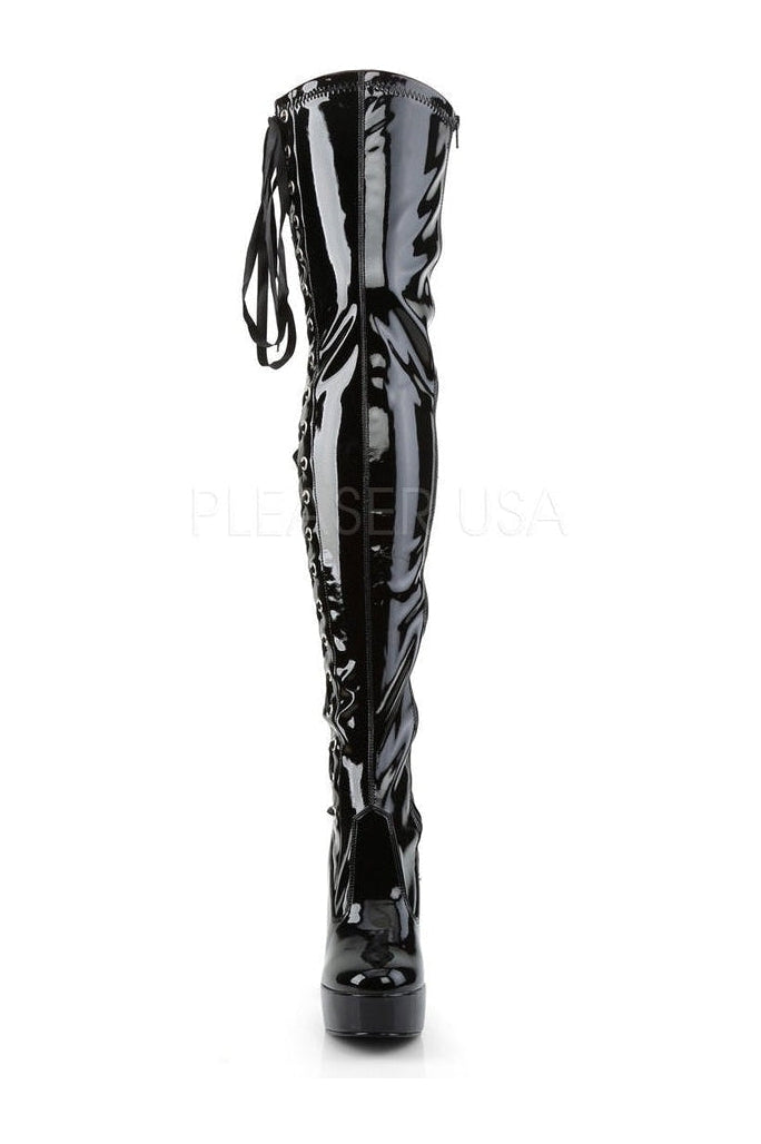 ELECTRA-3050 Platform Boot | Black Patent-Pleaser-Thigh Boots-SEXYSHOES.COM