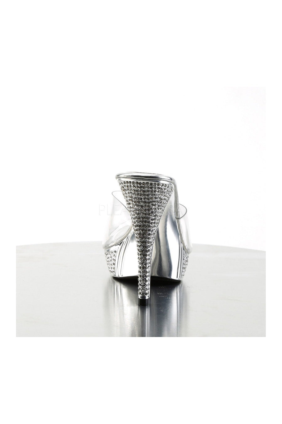 Fabulicious ELEGANT-401 Platform Slide in Clear Vinyl