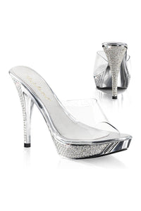 Fabulicious ELEGANT-401 Platform Slide in Clear Vinyl from SexyShoes.com