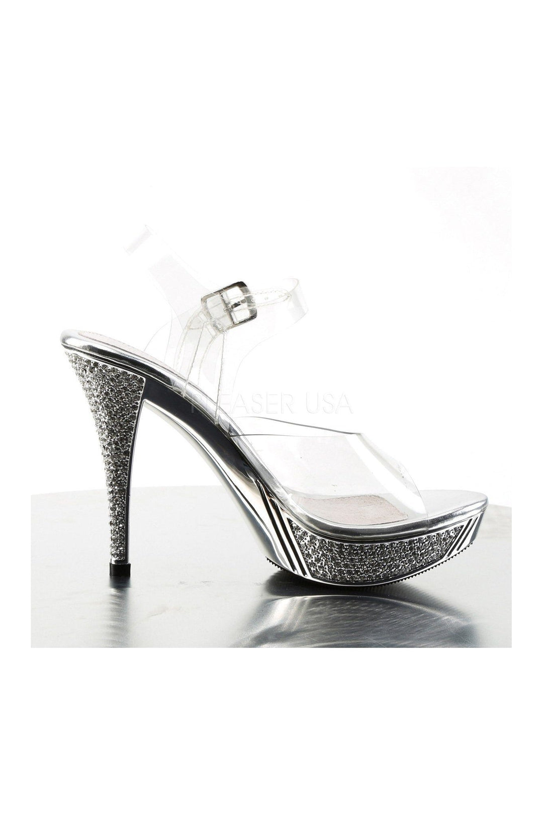 Fabulicious ELEGANT-408 Sandal in Clear Vinyl